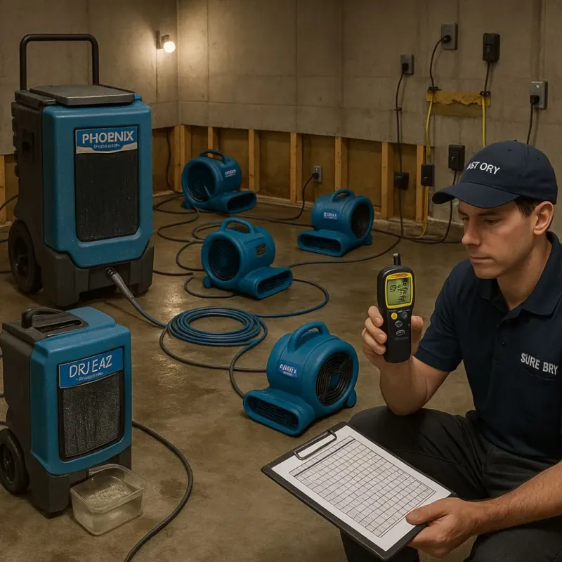Structural Drying and Dehumidification process in King, NC